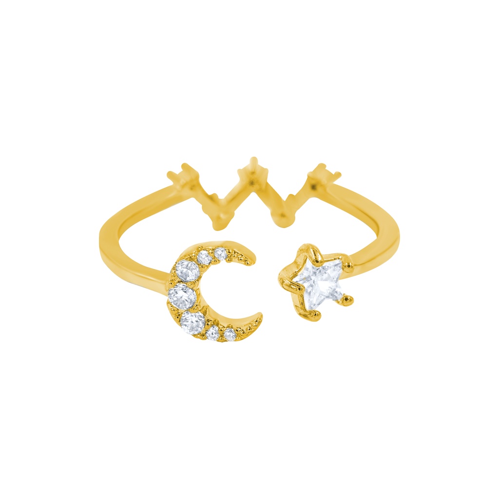 LUXAVA - แหวนโรเดียมผู้หญิงแบบปรับได้ Lunaris