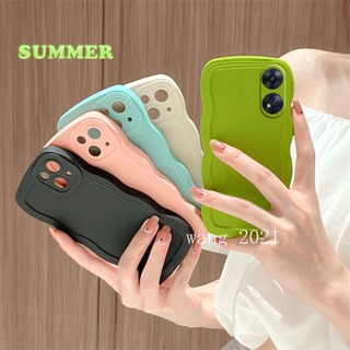 Casing OPPO Reno8 T 8T Reno 8 T A78 5G เคส High Quality Liquid Silicone Simple Big Wave Shape Solid Color Phone Case All-inclusive Lens Protection Soft Back Cover เคสโทรศัพท