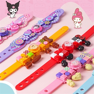 SANRIO สร้อยข้อมือตัวต่อเลโก้ ลายการ์ตูนสุนัข Cinnamoroll DIY สําหรับเด็กผู้ชาย และเด็กผู้หญิง