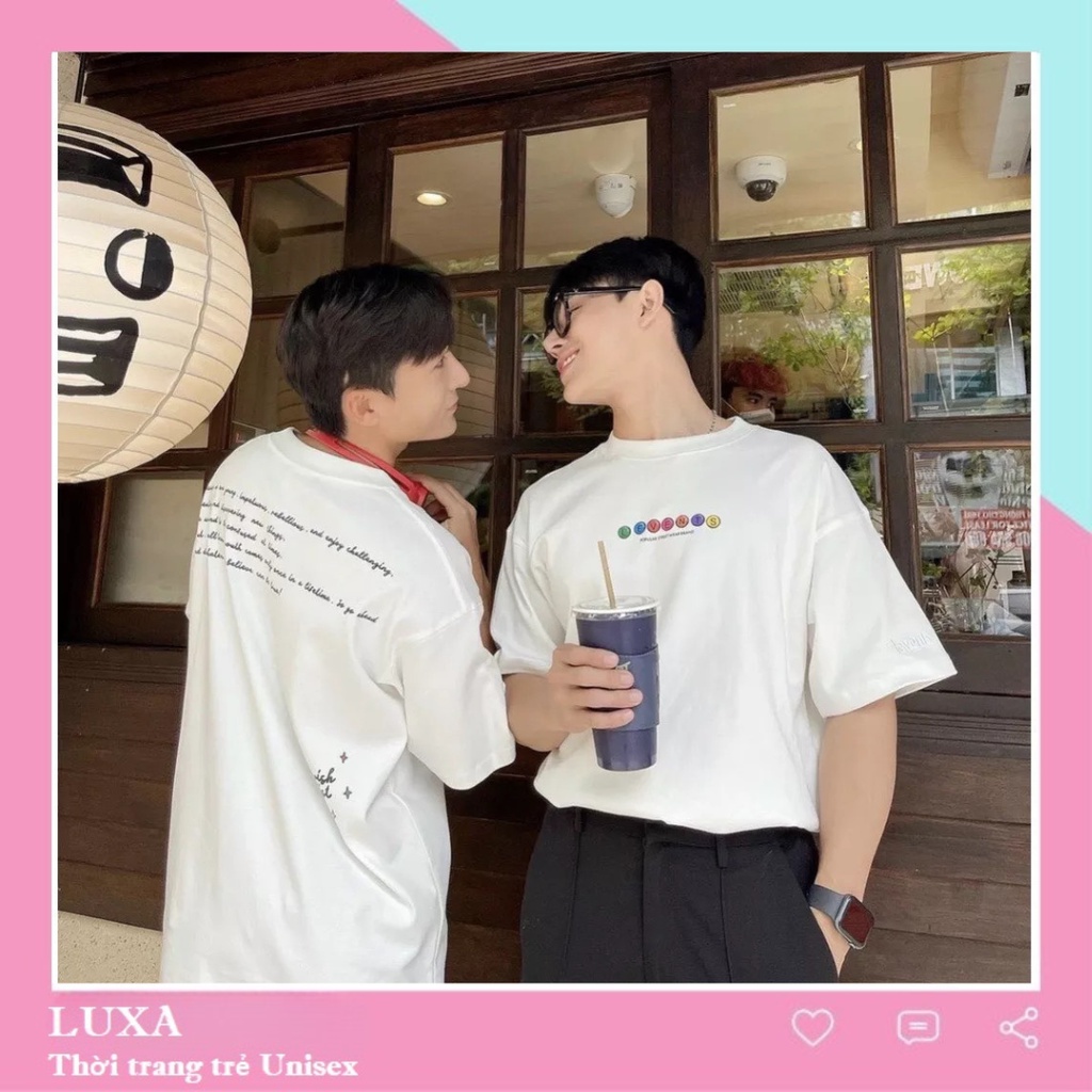 LEVENTS 1MILLION LUXA เสื้อยืดแขนสั้น unisex ทรงหลวม เสื้อยืดผู้ชายและผู้หญิง ulzzang