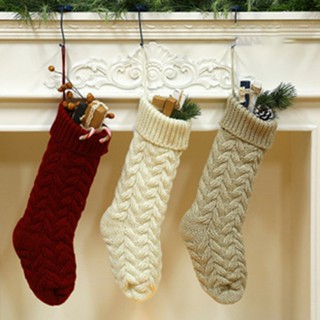 Large Size Personalised  Knitted Christmas Santa Sock Xmas Stocking Decorations