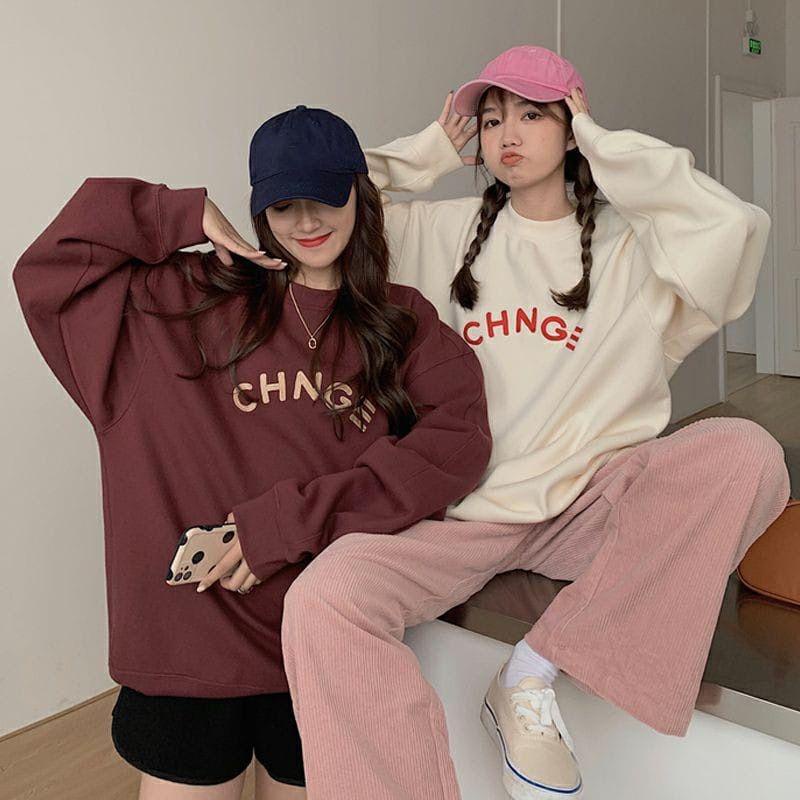 COD - CHNGE เสื้อสเวตเตอร์โอเวอร์ไซส์ผู้หญิง - เสื้อผ้าผู้หญิง
