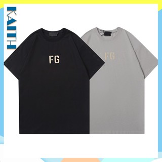 ย้อนยุคเสื้อยืดแขนสั้น ผ้าฝ้าย พิมพ์ลายตัวอักษร FG Flocking ทรงหลวม ขนาดใหญ่ สไตล์ฮิปฮอป แฟชั่นฤดูร้อน สําหรับผู้หญิง แล