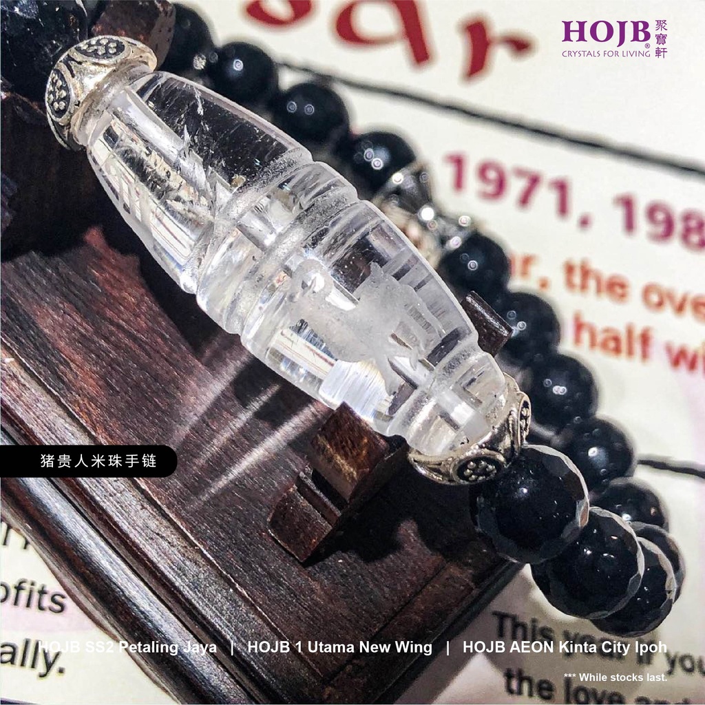 HOJB Zodiac Alliance Faceted qxi 8mm Black Tourmaline(12 Zodiac) 聚人身手 8 มม.黑(12生)