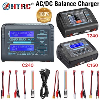 Htrc T240 C240 C150 ที่ชาร์จแบตเตอรี่ลิโป้ 1-15s AC DC แบบคู่ สําหรับรถบังคับ