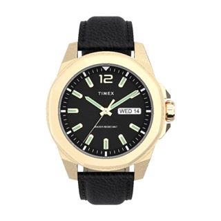 Timex TW2U82100 Essex Avenue นาฬิกาข้อมือผู้ชาย สายหนัง สีดำ หน้าปัด 44 มม.