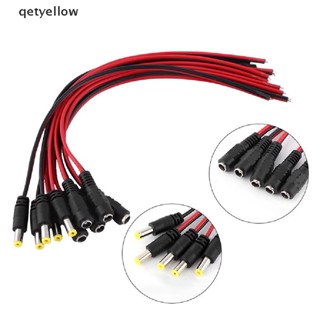 Qetyellow ปลั๊กแจ็คเชื่อมต่อสายไฟ DC ตัวผู้ และตัวเมีย 5.5x2.1 มม. 12V 10 ชิ้น TH