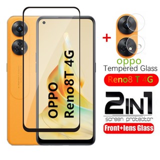 2in1 ฟิล์มกระจกนิรภัยกันรอยหน้าจอ แบบเต็มจอ สําหรับ OPPO Reno8T Reno8 T 4G Reno 8T 4G