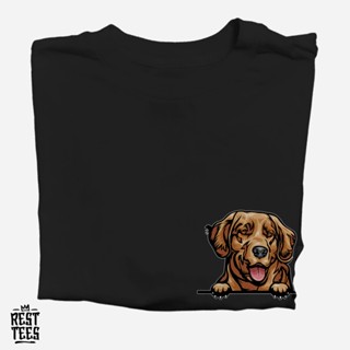 REST TEES - Golden Retriever Peeking - Dog Breed/Dog Lover pocket T-Shirt_04