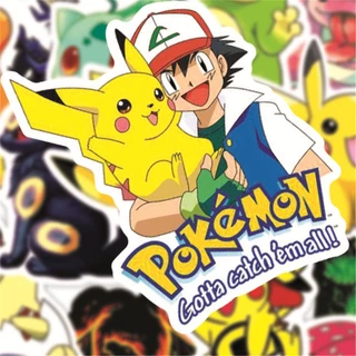 50/10 ชิ้น สติกเกอร์โปเกม่อน Kawaii Pikachu สเก็ตบอร์ด จักรยาน กีตาร์ แล็ปท็อป เด็ก กันน้ํา สติกเกอร์ของเล่น