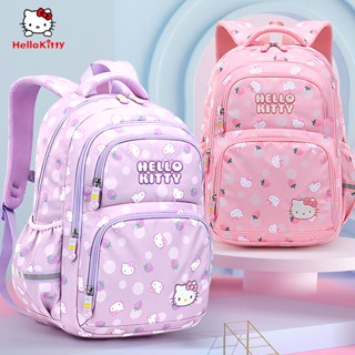 กระเป๋านักเรียน HelloKitty เกรด 4, 5 และ 6 นักเรียนชั้นประถมศึกษาเด็ก 2022 กระเป๋าเป้สะพายหลังโหลดใหม่