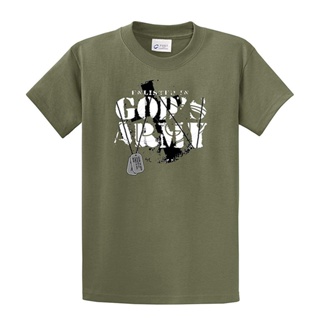 ย้อนยุค[พร้อมส่ง] เสื้อยืดแขนสั้น พิมพ์ลาย Christian Enlisted In GodS Army พลัสไซซ์ ของขวัญวันเกิด สําหรับผู้ชาย XS-6XL