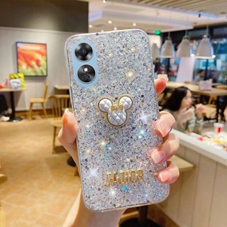 ใหม่ เคสโทรศัพท์มือถือ TPU นิ่ม ปิดด้านหลัง ปิดด้านหลัง ลายหมีน่ารัก แต่งกลิตเตอร์ วิบวับ สําหรับ OPPO Reno 8 8T Reno8 T A78 4G 5G 2023 A78 Reno8T