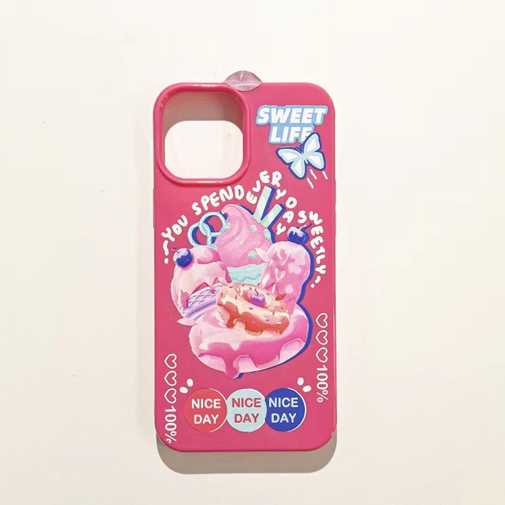 เคสโทรศัพท์มือถือ TPU กันกระแทกสี่มุม ลายขนมหวาน สําหรับ iPhone 14 14pro 14plus 13 13mini 13pro 13pr