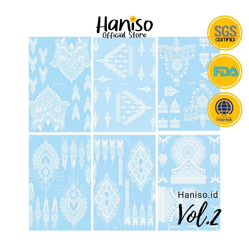 ฮันISO - White Henna Instant Paste คู่เจ้าสาวชั่วคราวระดับพรีเมียมซ้ายขวา VOL 2