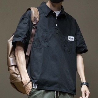 POLOเสื้อเชิ้ตโปโล แขนสั้น ลําลอง ทรงหลวม แฟชั่นฤดูร้อน สําหรับผู้ชาย 2023