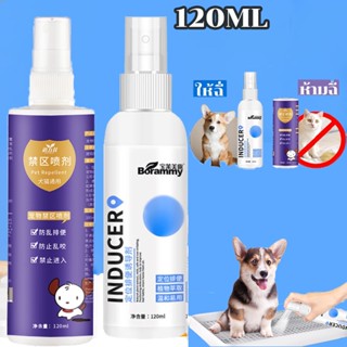 🐱พร้อมส่ง🐶120 ml สเปรย์ฝึกการขับถ่าย ให้ฉี่ ห้ามฉี่ สำหรับสัตว์เลี้ยง ฉีดตรงไหนได้ผลตรงนั้น ปลอดภัยไร้สารตกค้าง แมว