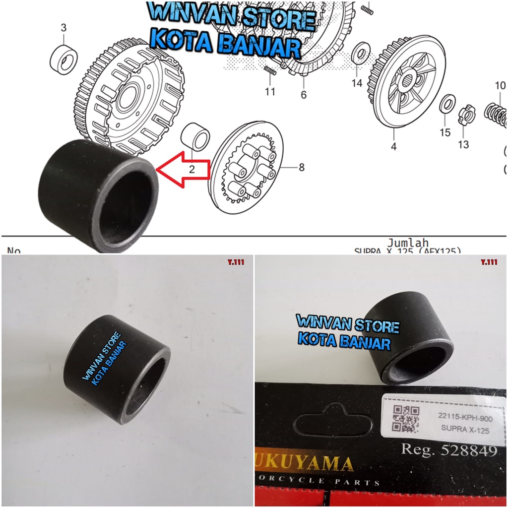 เรือนคลัช boss 22115-KPH-900 Bosh Bushing Clutch Kirana Karisma Supra 125 - Fukuyama