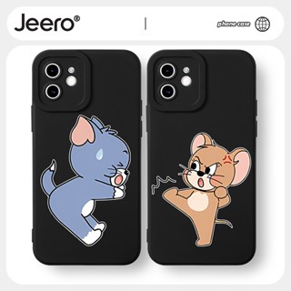 Jeero เคสคู่ เคสไอโฟน คู่รัก กันกระแทกซิลิโคนนุ่มน่ารักตลก เคสโทรศัพท์ Compatible for iPhone 14 13 12 11 Pro Max SE 2020 X XR XS 8 7 6 6S Plus พลัส HFF2448