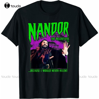 Lyzh ใหม่ เสื้อยืดลําลอง แขนสั้น พิมพ์ลาย What We Do In The Shadows Nandor The Relentless สไตล์วินเทจ สําหรับผู้ชาย ผู้หญิง ไซซ์ S-3Xl Xs-5Xl