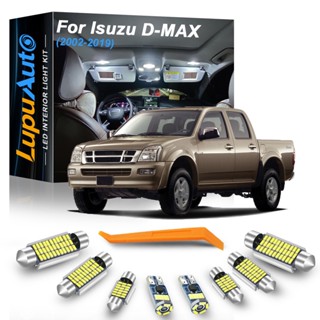 LupuAuto ไฟภายในรถยนต์สำหรับ ISUZU D MAX Dmax I II 2002-2019 แผ่นป้ายทะเบียนหลอดไฟ LED ในร่มโดมแผนที่ไฟท้ายรถชุดไฟอ่านหนังสือสีขาวสีฟ้า