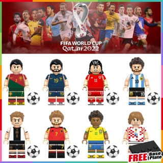 Football Star Minifigures Kroos Neymar Modric Bale Ronaldo World Cup Messi ของเล่นของขวัญ Mini Figures G0103