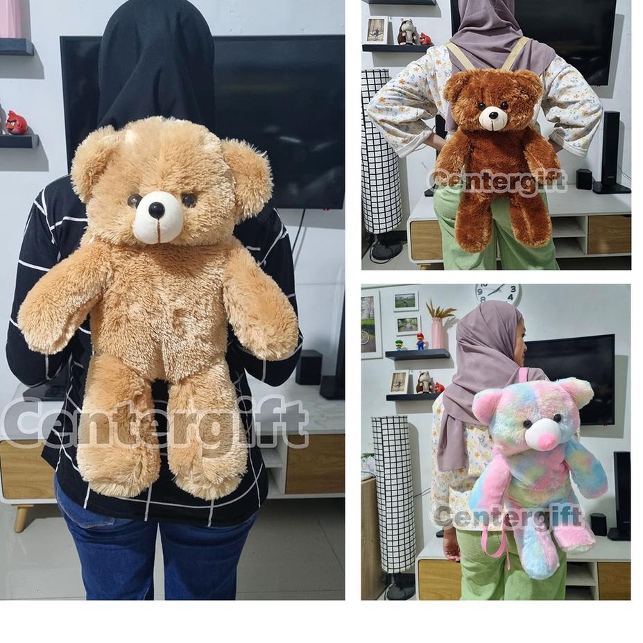 Fif838 Cute Teddy Bear Doll Bag Kids Bear Backpack + +