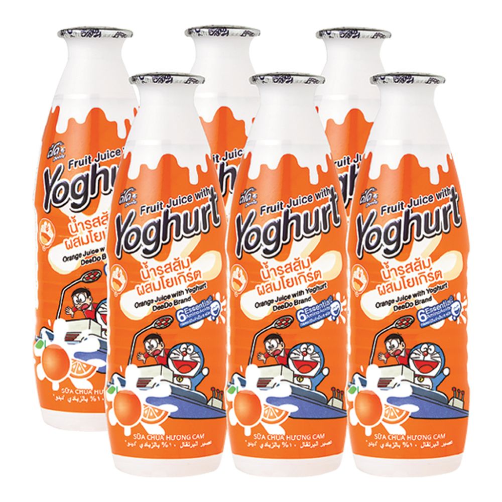 orangeWith 6ขวดน้ำผักและน้ำผลไม้Deedo 300มล.แพ็ค น้ำส้ม10%ดีโด้ดีโด้ผสมโยเกิร์ต WithorangeYoghurt300