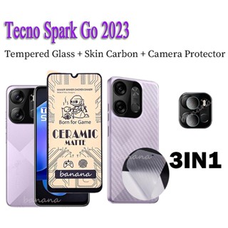 Tecno spark go 2023 กระจกนิรภัยเซรามิค ป้องกันเลนส์กล้อง สําหรับ spark go 2023 3in1