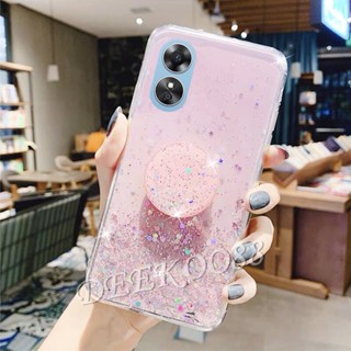 เคสมือถือ TPU แบบนิ่ม ลายกลิตเตอร์ดาว พร้อมขาตั้ง สําหรับ OPPO Reno 8 8T Reno8 T 4G 5G 2023 Reno8T