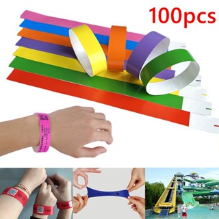 100 ชิ้น สายรัดข้อมือ แบบใช้แล้วทิ้ง กระดาษกันน้ํา กิจกรรม ข้อมือ สติกเกอร์ tyvek ว่ายน้ํา ปาร์ตี้ รีสอร์ท สติกเกอร์ฉลาก