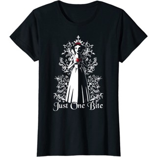 Disney Snow White Just One Bite T-Shirt Casual fashion Korean round collar trend_01