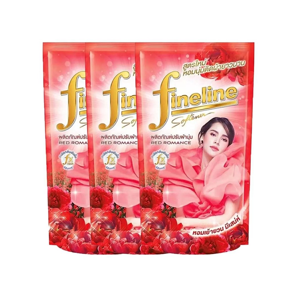 HOMEHAP FINELINE น้ำยาปรับผ้านุ่ม สีแดง 580 มล. (แพ็ค 3) น้ำยาปรับผ้านุ่ม