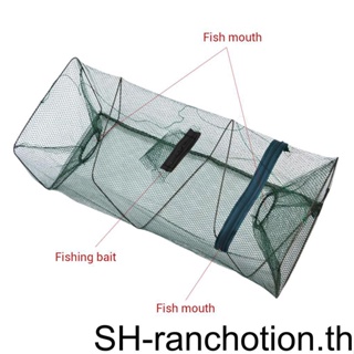 [ranch] กรงตาข่ายไนล่อน พับได้ พร้อมซิปสปริง สําหรับตกปลา