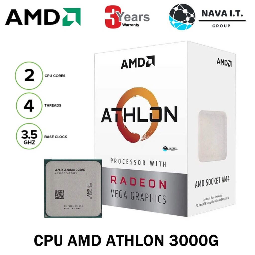 ⚡️กรุงเทพฯด่วน1ชั่วโมง⚡️ AMD ATHLON 3000G PROCESSOR WITH RADEON GRAPHICS รับประกันศูนย์ 3ปี