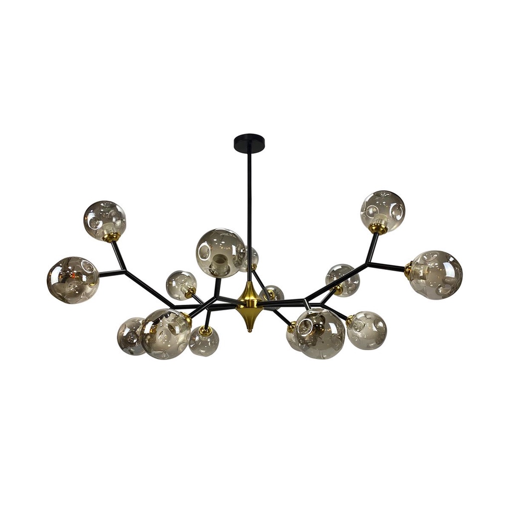 โคมไฟเพดานแก้ว (E27x15) STARLIGHT รุ่น 06-PL-20901-15 ขนาด 105 x 105 x 50 ซม. สีดำ