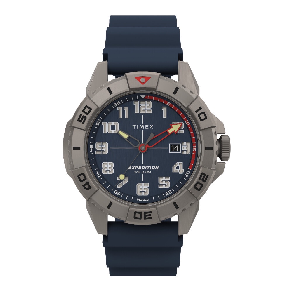 Timex TW2V40800 EXPEDITION NORTH RIDGE นาฬิกาข้อมือผู้ชาย สายซิลิโคน สีน้ำเงิน หน้าปัด 42 มม.