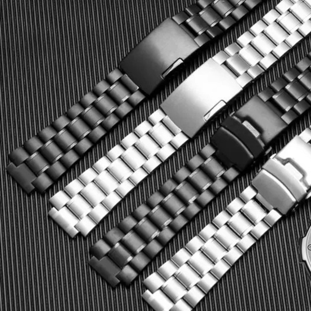 Yifilm สายนาฬิกาข้อมือสเตนเลส สีเงิน สําหรับ Casio MWA-100HD-1A MWD-100H MWA-100HD 20 มม. 24 มม.