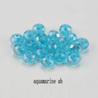 ลูกปัดแก้วคริสตัล AB ทรงกลม ขนาด 6-8 มม. สําหรับทําเครื่องประดับ สร้อยข้อมือ สร้อยคอ DIY