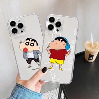 เคสโทรศัพท์มือถือแบบนิ่ม TPU ใส ลายการ์ตูนชินจังน่ารัก สําหรับ IPhone 13 12 11 Pro ProMax 6 6s 7 8er 6Plus 7Plus 8Plus X XS XR XSmax SE2020 SE3 QMZT