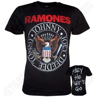 Ramones เสื้อยืดแขนสั้น ผ้าฝ้าย 100% พิมพ์ลายวงร็อคเยห์ ไซซ์ M L สไตล์ฮิปฮอป