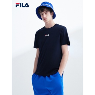 Fila Fila เสื้อยืดคอกลม แขนสั้น ผ้าฝ้าย เป็นมิตรกับผิว สําหรับผู้ชาย