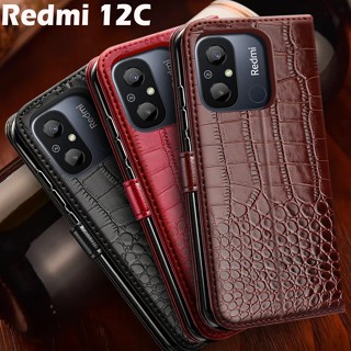 เคสโทรศัพท์มือถือหนัง ฝาพับ พร้อมช่องใส่บัตร สําหรับ Xiaomi Redmi 12C 6.71 นิ้ว 12C 12C