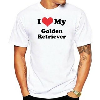 Cotton T-Shirt I Love My Golden Retriever - Mens - 10 Colours - Dog - Puppy - Canine Print T Shirt Mens Short Sleev_04