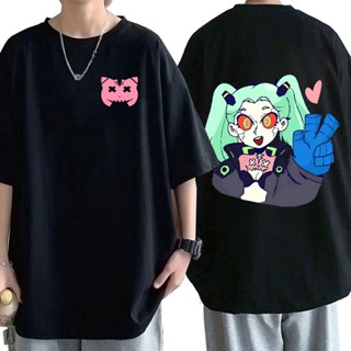 FBRL 【In stock】Anime Cyberpunk Edgerunners Rebecca T-shirts Kawaii Graphic Tees Men&amp;#39;s Women&amp;#39;s Short Sleeves_12