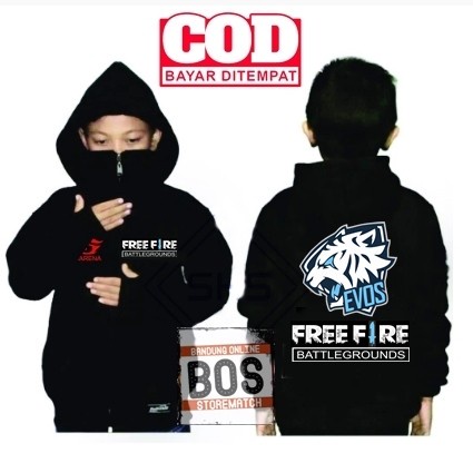 Ninja freefire Evos ninja freefire Boys เสื้อสเวตเตอร์แฟชั่น อายุ 7-14 ปีก็ใช้ได้ ชื่อจ่ายเงินปลายทา