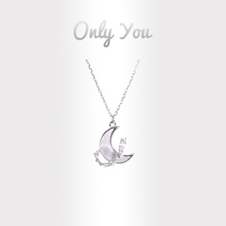 Only You สร้อยคอเงิน S925 จี้รูปดวงจันทร์ ดาว ดวงจันทร์ หรูหรา เรียบง่าย