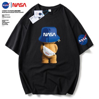 ใหม่ เสื้อยืดแขนสั้น คอกลม ผ้าฝ้ายแท้ ทรงหลวม ลาย NASA คุณภาพสูง แฟชั่นฤดูร้อน สไตล์สตรีท สําหรับผู้ชาย และผู้หญิง 2022S