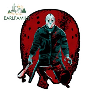 Earlfamily สติกเกอร์ไวนิล ลายภาพยนตร์สยองขวัญ Friday The 13th Jason 13 ซม. x 10.1 ซม. สําหรับติดตกแต่งรถยนต์