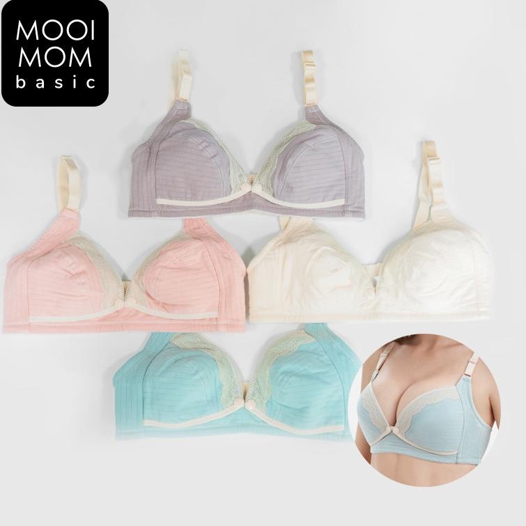 ราคาสําหรับเสื้อให้นมและตั้งครรภ์ | MOOIMOM Basic Lace Front Buckle Front Opening